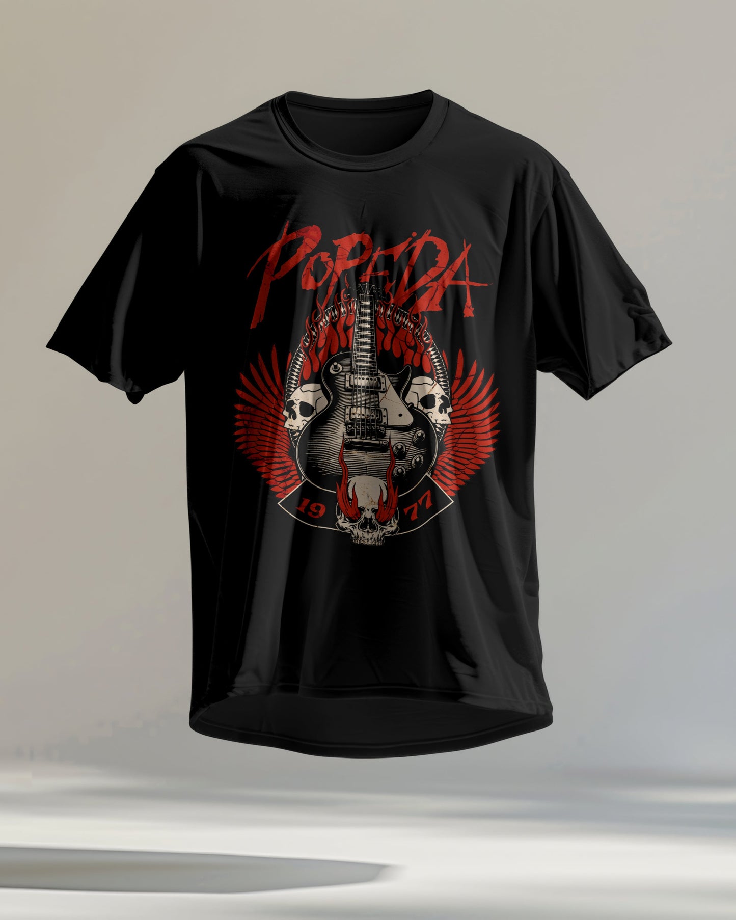 Popeda Guitar & Skulls Unisex T-paita