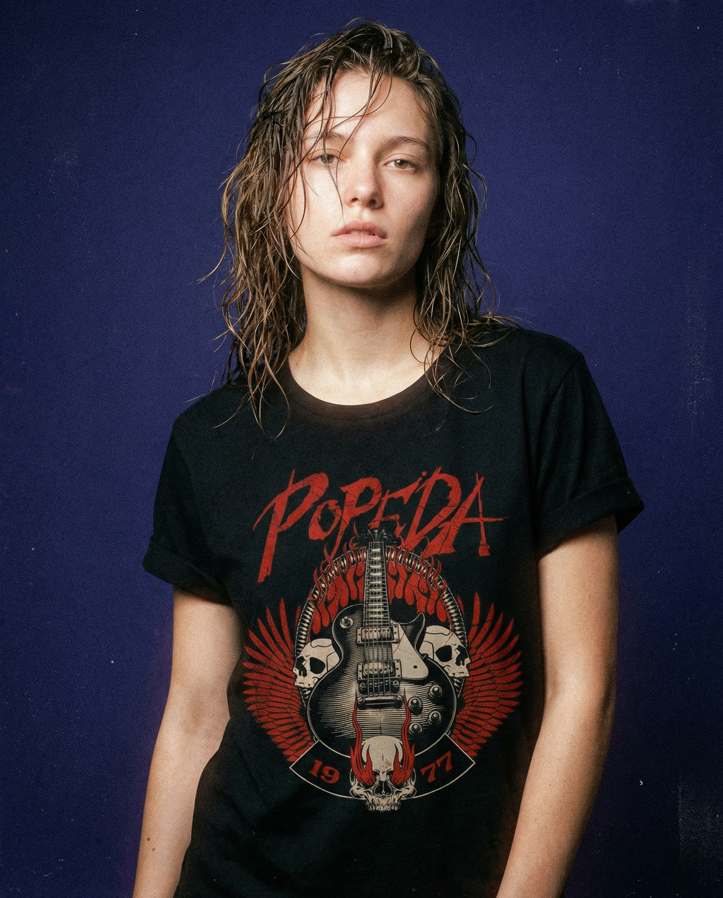 Popeda Guitar & Skulls Unisex T-paita