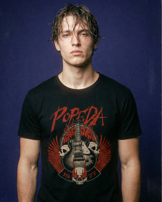 Popeda Guitar & Skulls Unisex T-paita